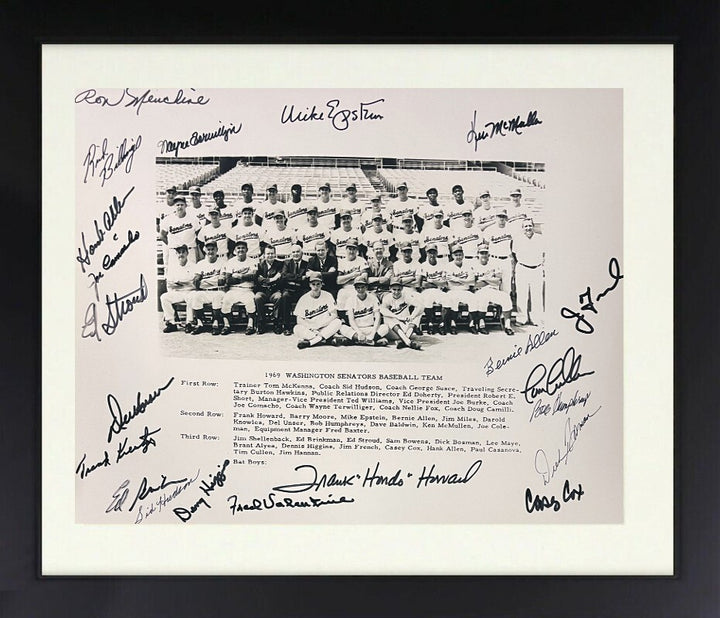 1969 Washington Senators Team Signed 16x20 Photo 21 Sigs-Beckett- Howard/Epstein