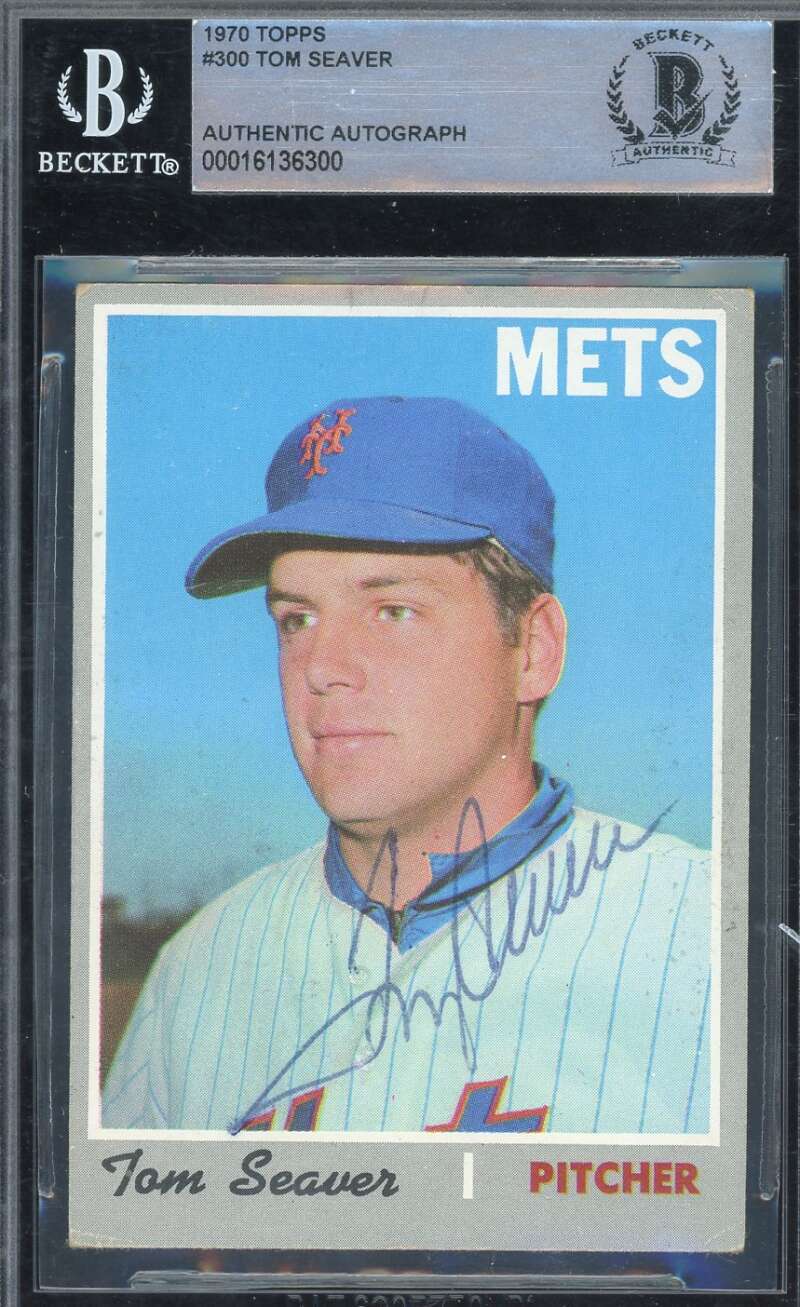 Tom Seaver Beckett BAS Signed 1970 Topps Autograph
