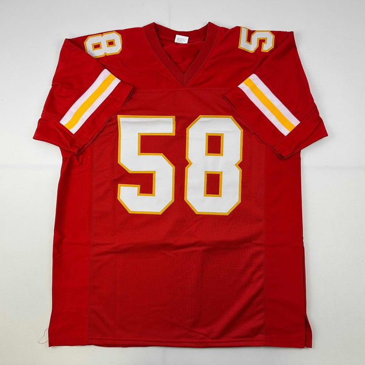 Facsimile Autographed Derrick Thomas Kansas City Red Reprint Jersey Size Mens XL