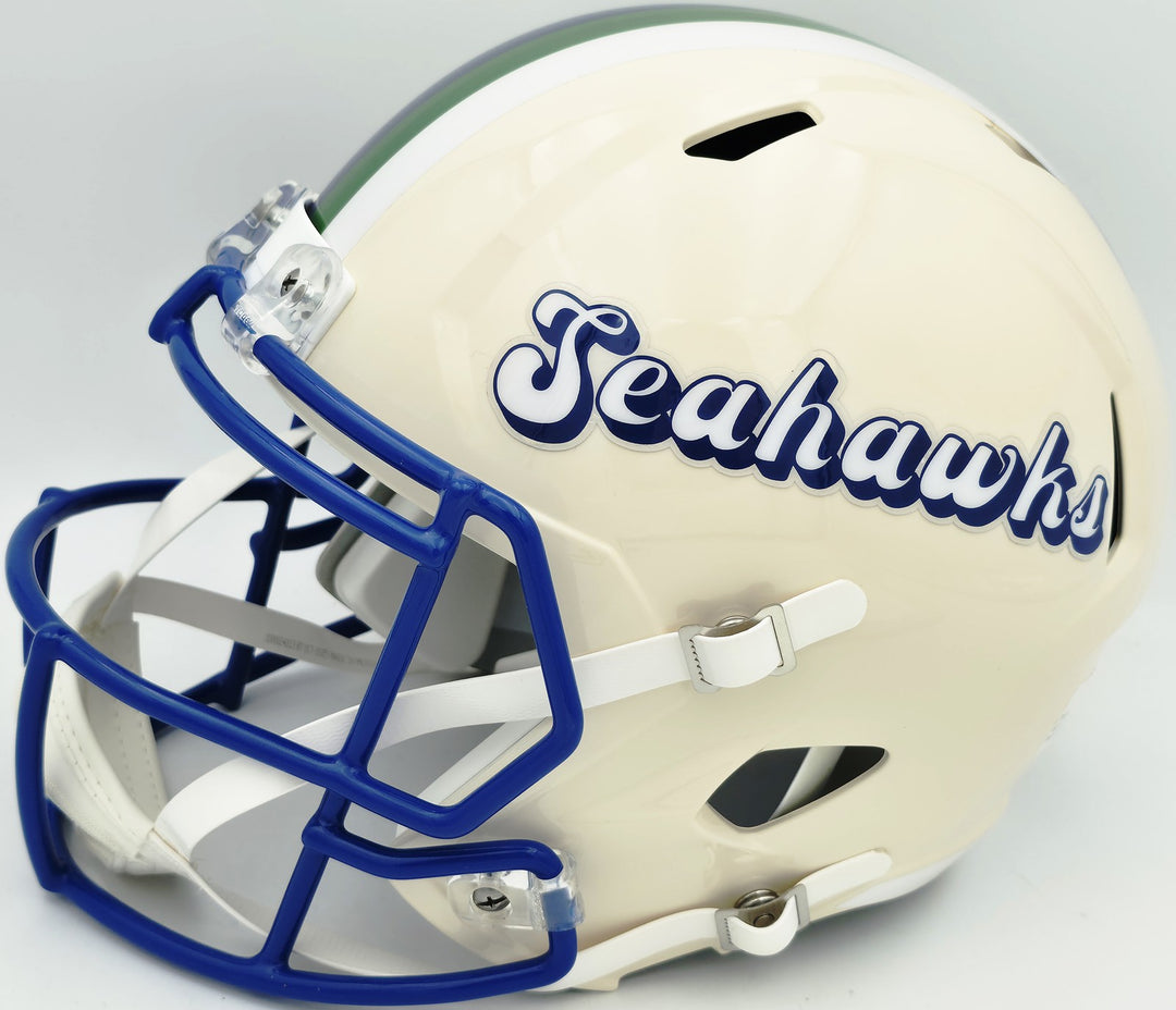 Earl Thomas III Signed Seahawks Cream Retro Full Sz Rep Speed Helmet Beckett Wit