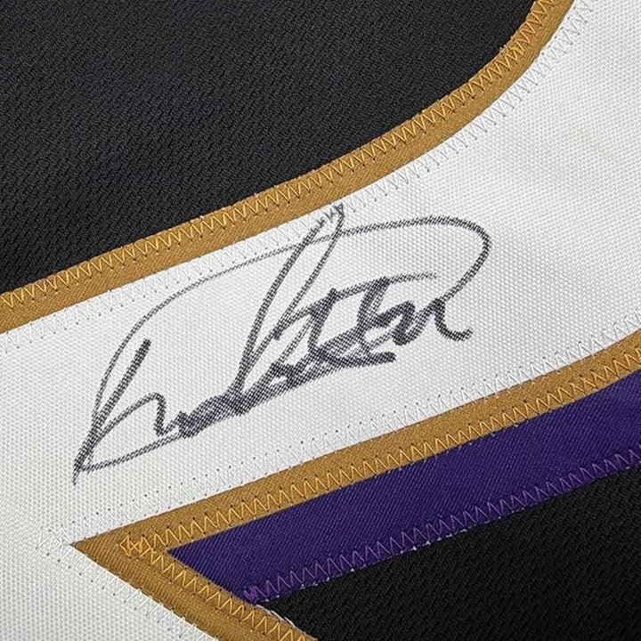 Framed Autographed/Signed Derrick Henry 35x39 Baltimore Black Jersey JSA COA