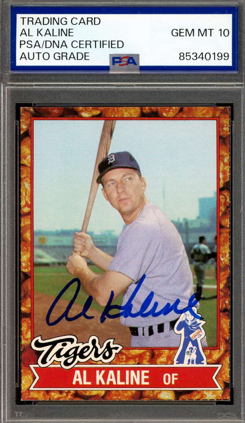 Al Kaline Gem Mint 10 PSA DNA Signed 1982 Topps Cracker Jack Autograph
