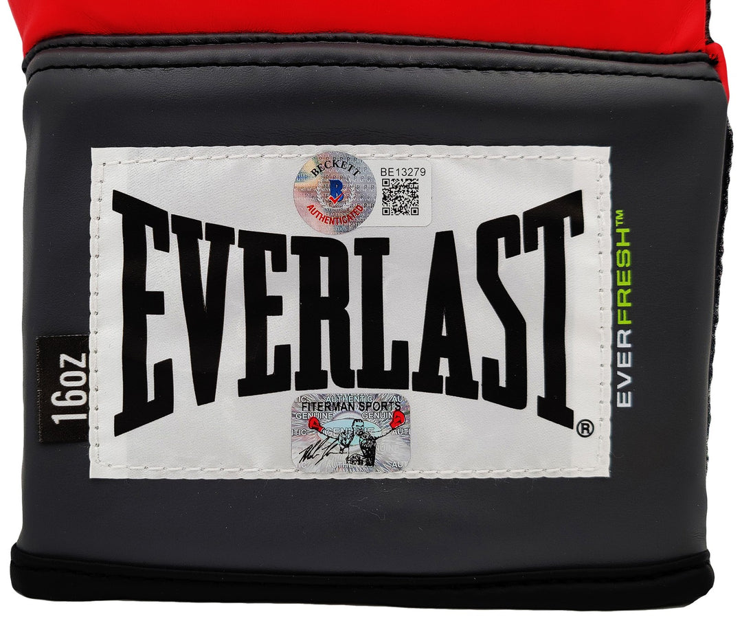 Mike Tyson Signed Red Everlast Everfresh Glove Right Hand In Silver Beckett