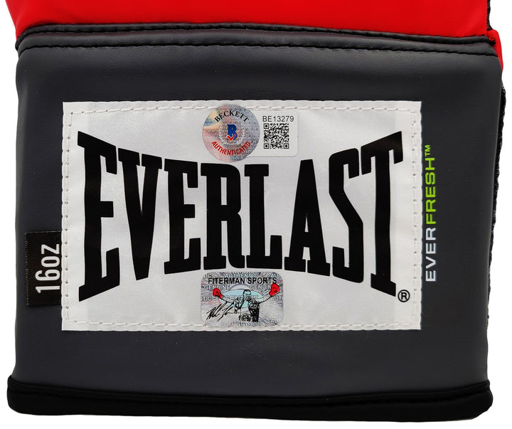 Mike Tyson Signed Red Everlast Everfresh Glove Right Hand In Silver Beckett