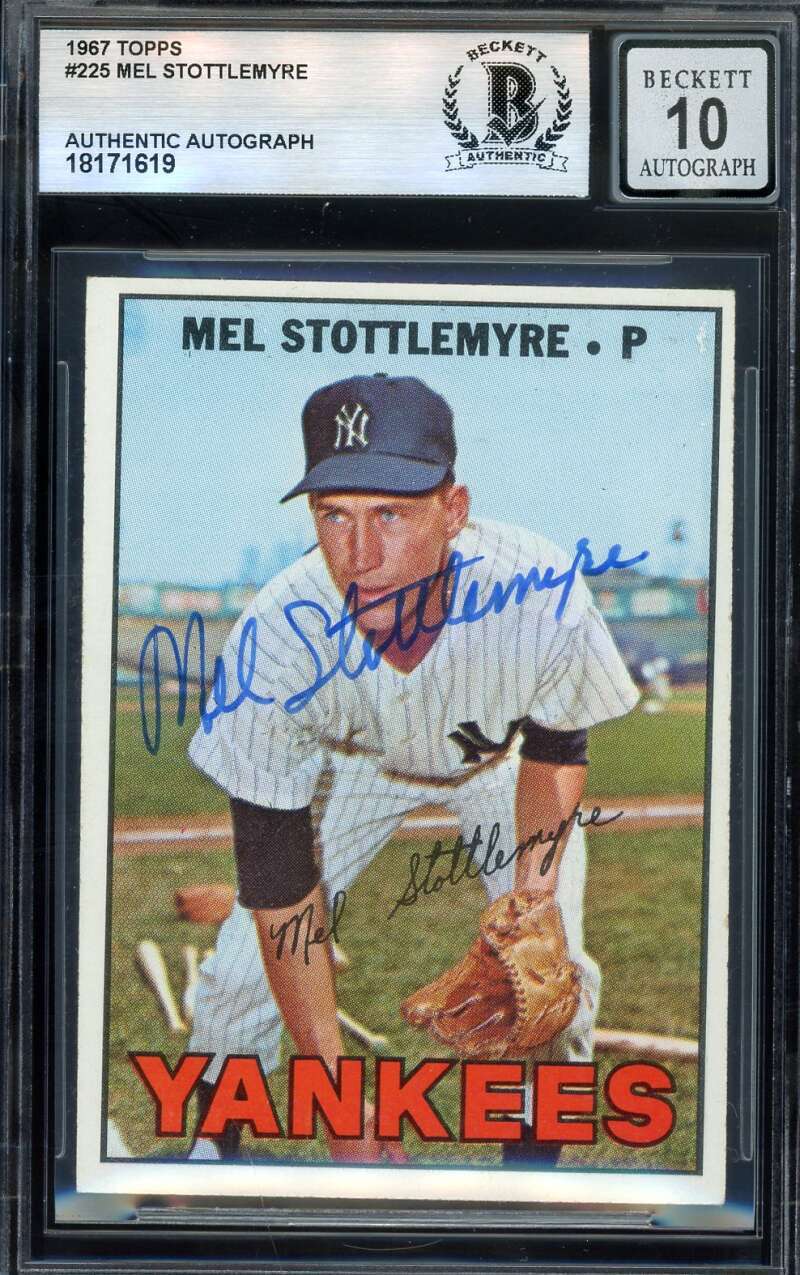 Mel Stottlemyre Gem Mint 10 Beckett BAS Signed 1967 Topps Autograph
