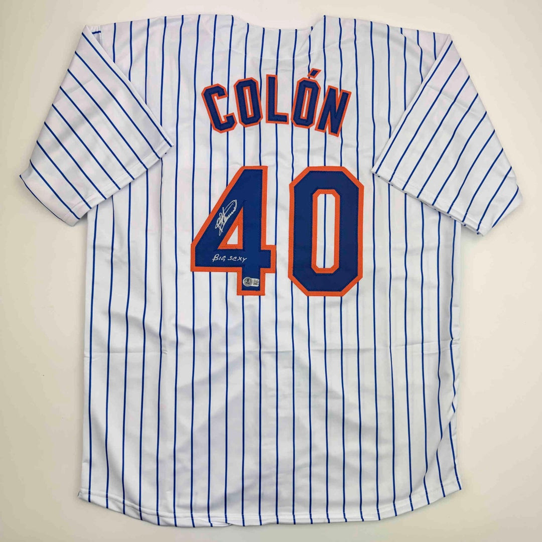 Autographed/Signed Bartolo Colon Big Sexy Insc New York Jersey Beckett COA