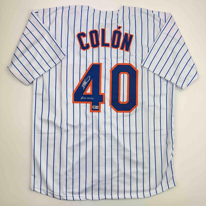Autographed/Signed Bartolo Colon Big Sexy Insc New York Jersey Beckett COA