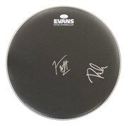 Joe Elliott Phil Collen Def Leppard Signed 15" Flt Black Evans Drum Head JSA ITP
