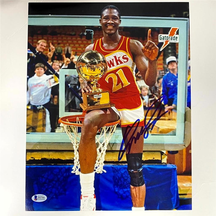 Dominique Wilkins signed Slam Dunk Champion 11x14 Photo autograph ~ Beckett BAS
