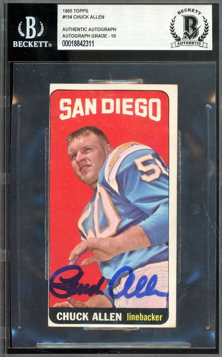 Chuck Allen Gem Mint 10 Beckett BAS Signed 1965 Topps SP Autograph