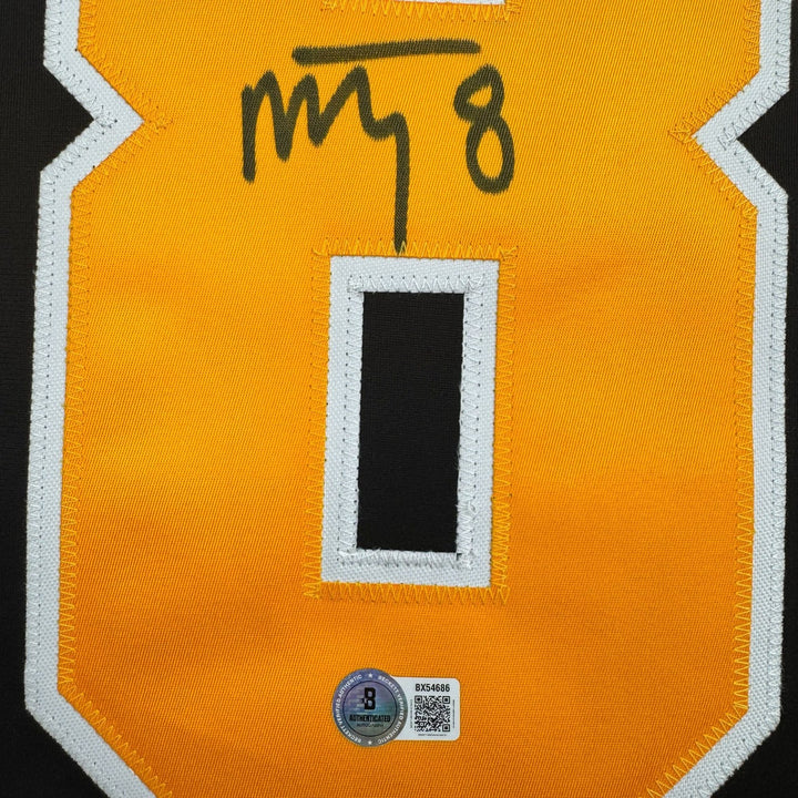 Autographed/Signed Michael Bunting Pittsburgh Black Jersey Beckett BAS COA