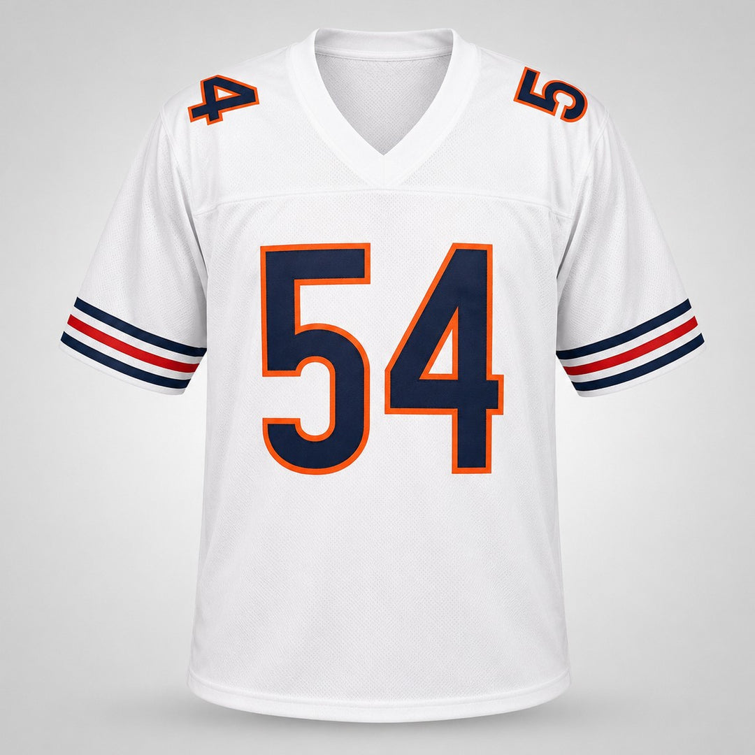Chicago Bears Brian Urlacher Signed White Jersey "HOF 18" Beckett BAS Witness