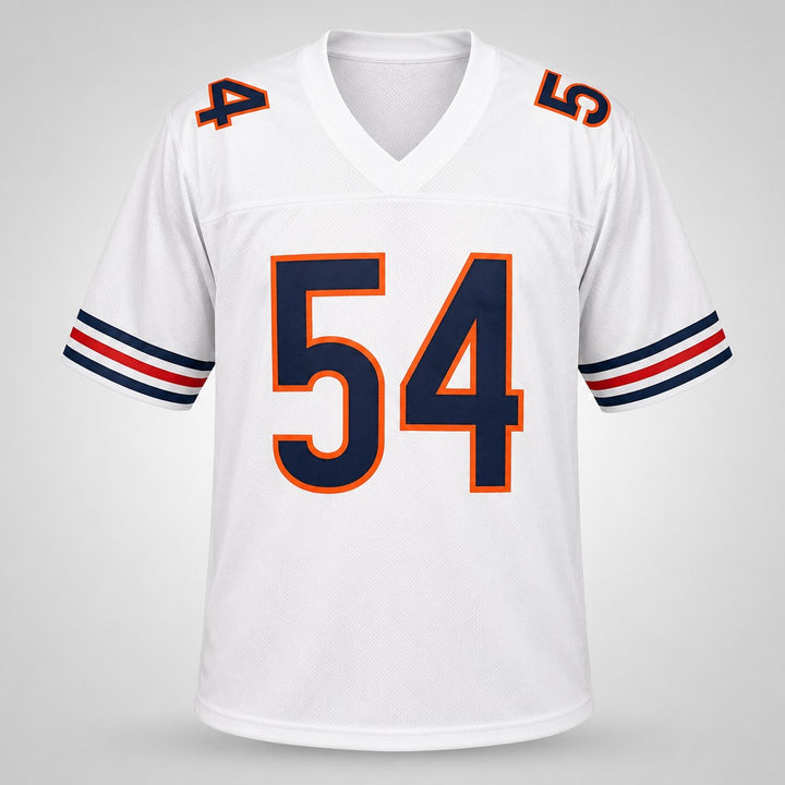 Chicago Bears Brian Urlacher Signed White Jersey "HOF 18" Beckett BAS Witness