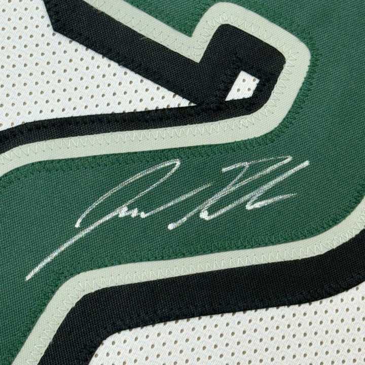 Framed Signed Jason Kelce 35x39 Philadelphia White Jersey PSA COA