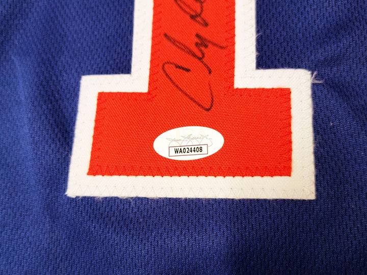 Team USA Clyde Drexler Autographed Signed Blue Jersey The Glide JSA