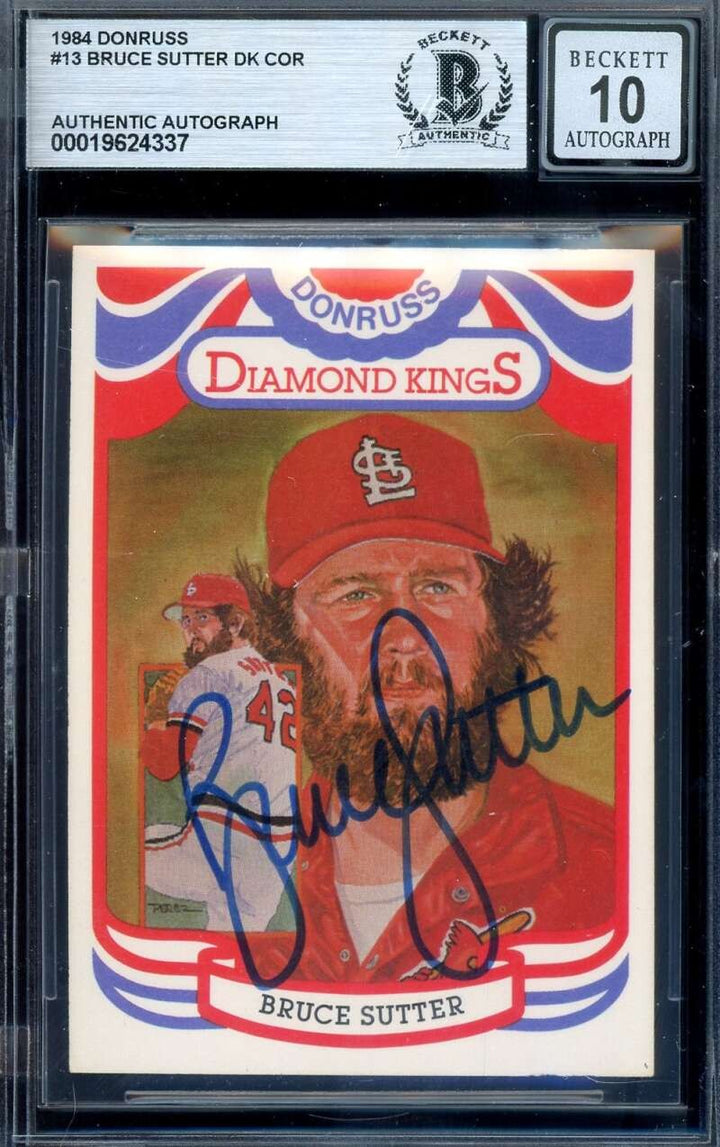 Bruce Sutter Gem Mint 10 Beckett BAS Signed 1984 Donruss Diamond Kings Autograph