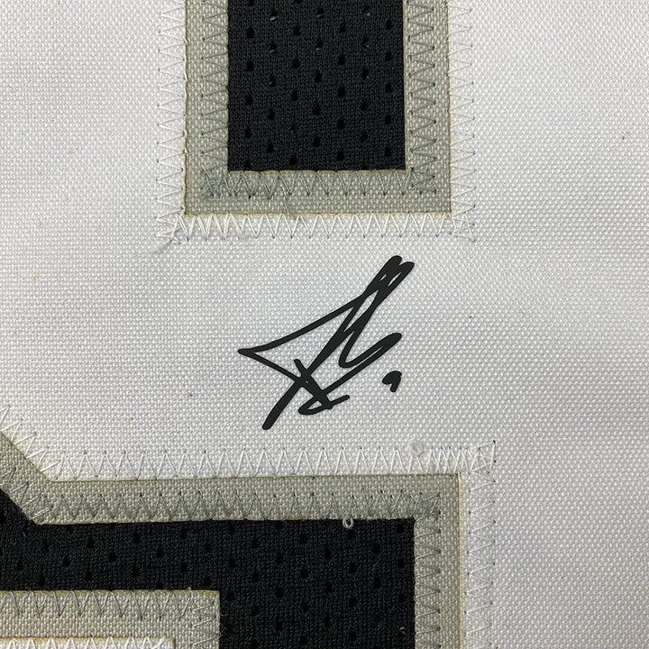 Framed Facsimile Autographed Tony Parker 33x42 Black Reprint Laser Auto Jersey