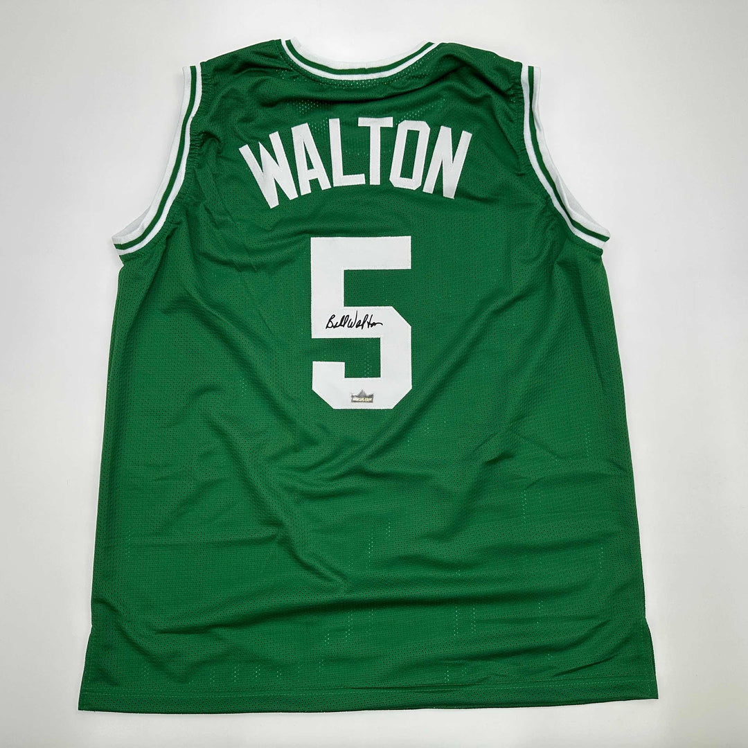 Facsimile Autographed Bill Walton Boston Green Reprint Jersey Size Men's XL