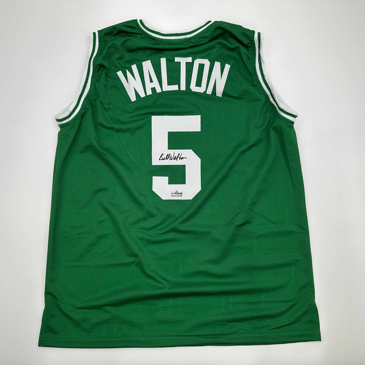 Facsimile Autographed Bill Walton Boston Green Reprint Jersey Size Men's XL