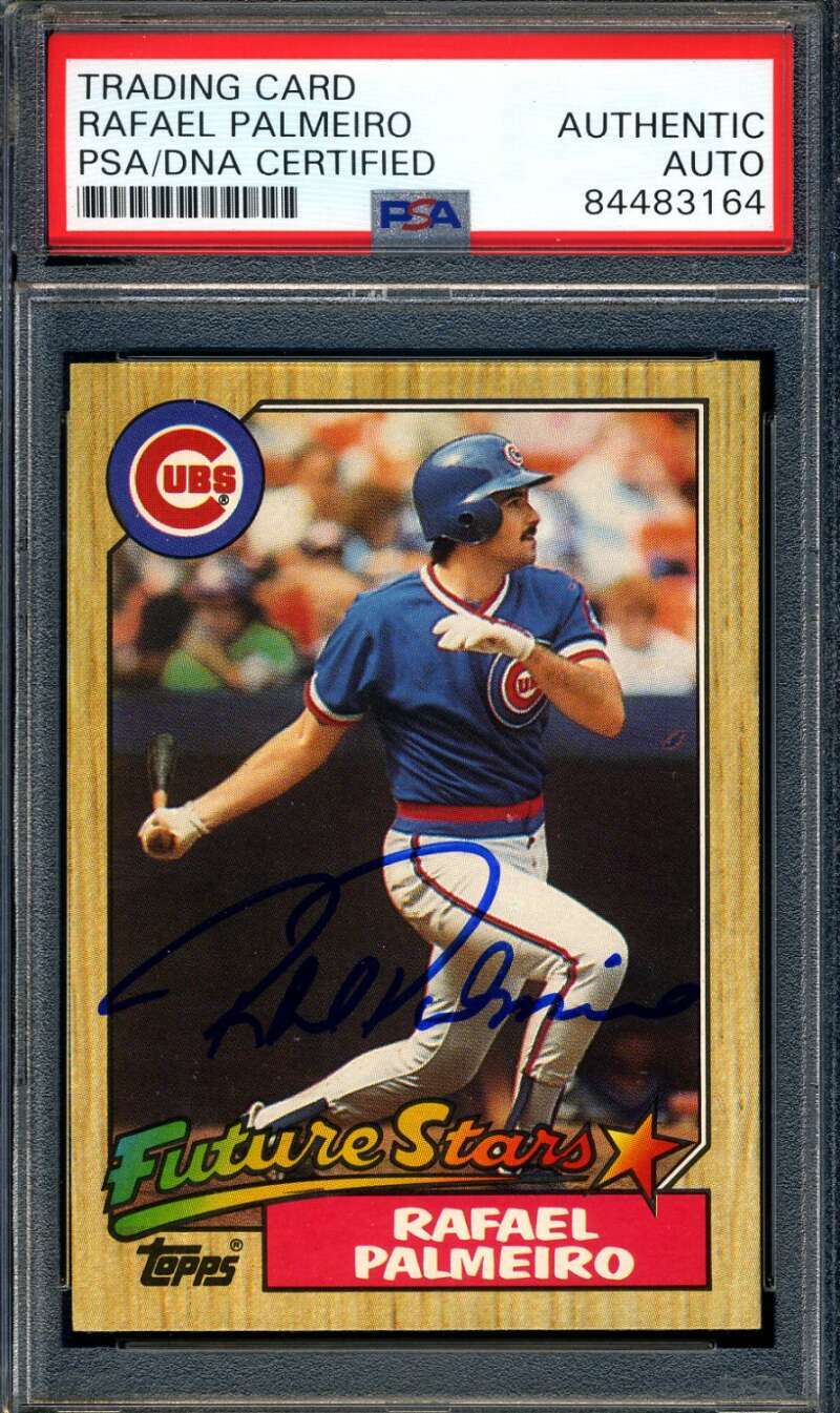 Rafael Palmeiro PSA DNA Coa Signed 1987 Topps Rookie Autograph