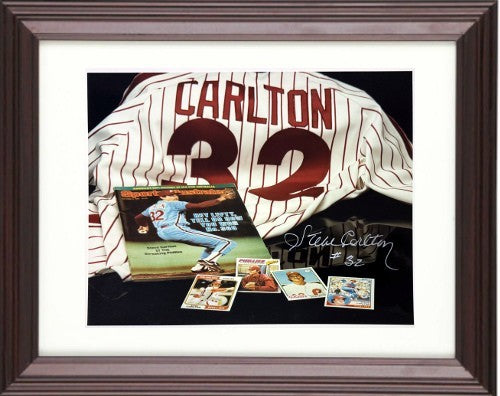 Steve Carlton signed Philadelphia Phillies Collage 8x10 Photo #32 Framed-COA-HOF