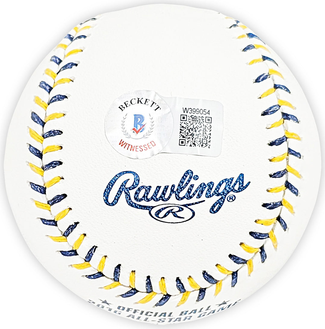 Salvador Perez Auto Official 2016 All Star Game Logo Baseball Royals Beckett