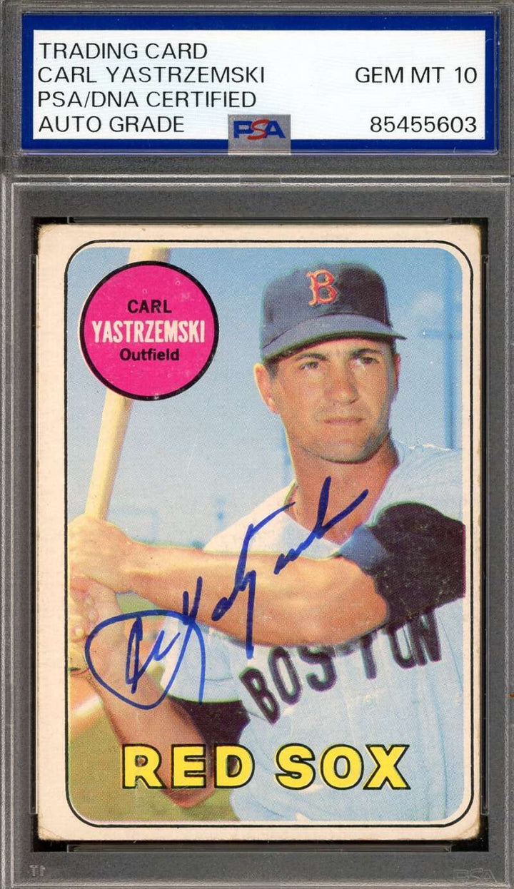 Carl Yastrzemski Gem Mint 10 PSA DNA Signed 1969 Topps Autograph