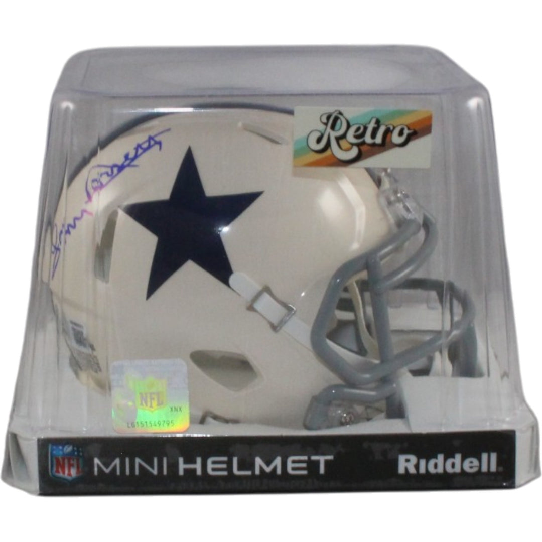 Tony Dorsett Autographed Dallas Cowboys Retro Mini Helmet Beckett 56473