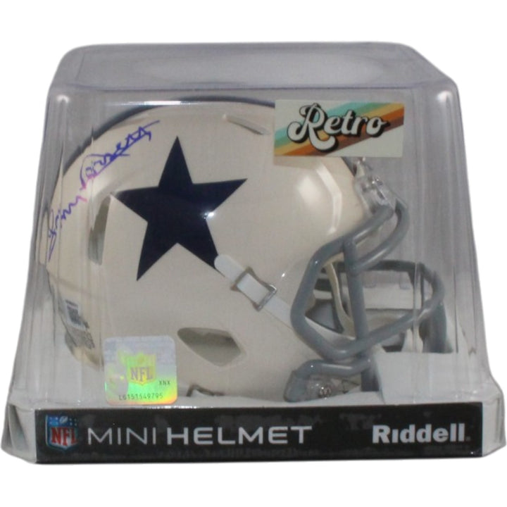 Tony Dorsett Autographed Dallas Cowboys Retro Mini Helmet Beckett 56473