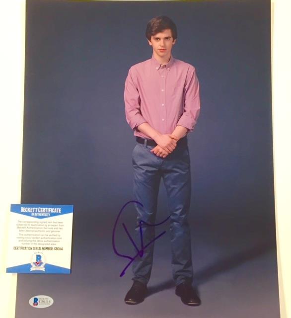 FREDDIE HIGHMORE Signed 11x14 Photo * BAS Beckett COA * Bates Motel GOOD DOCTOR