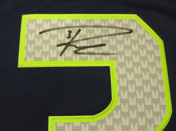 Seattle Seahawks Russell Wilson Signed Blue Nike Twill Jersey Size XL RW Holo