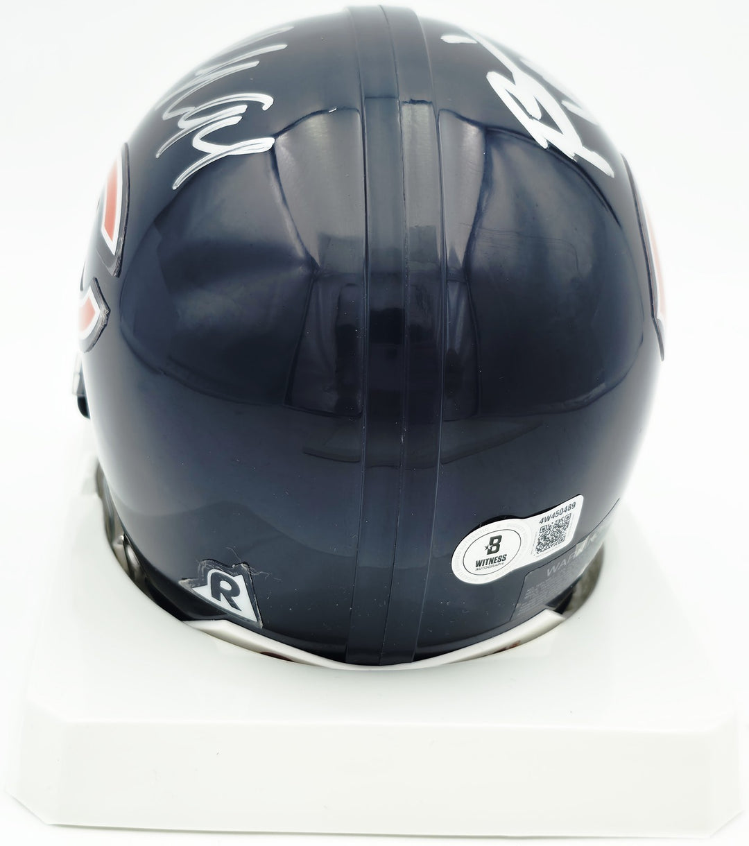 Brian Urlacher & Dan Hampton Signed Bears Blue Mini Helmet Beckett Witness