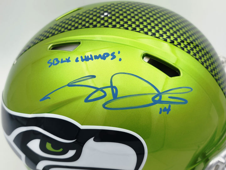Sam Darnold Auto Seahawks Flash Green Full Speed Authentic Helmet "SB LX Champs"