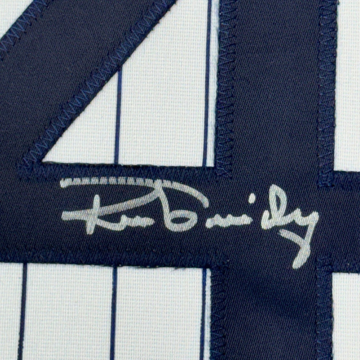 Framed Autographed/Signed Ron Guidry 35x39 New York Pinstripe Jersey COA