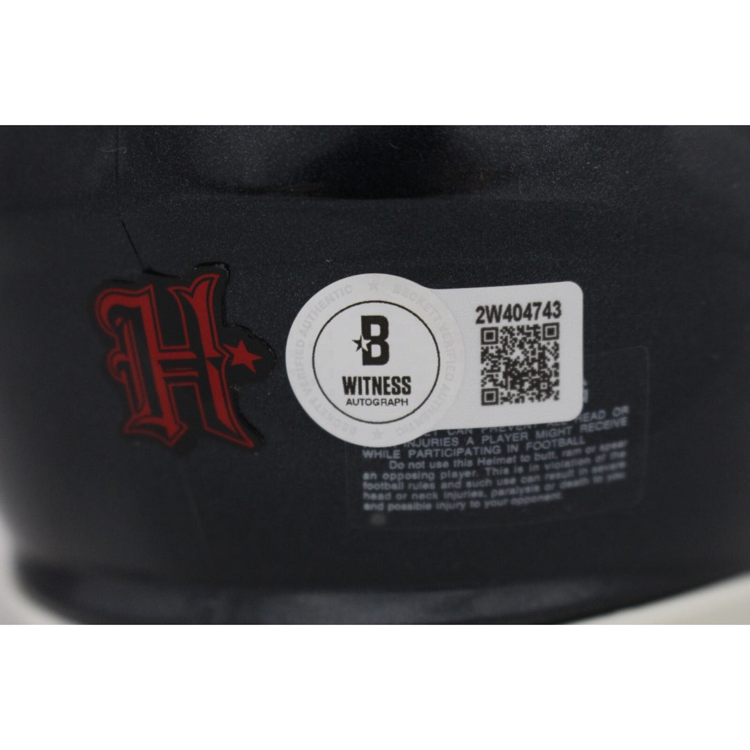 Nico Collins Autographed/Signed Houston Texans Speed Mini Helmet Beckett 48846