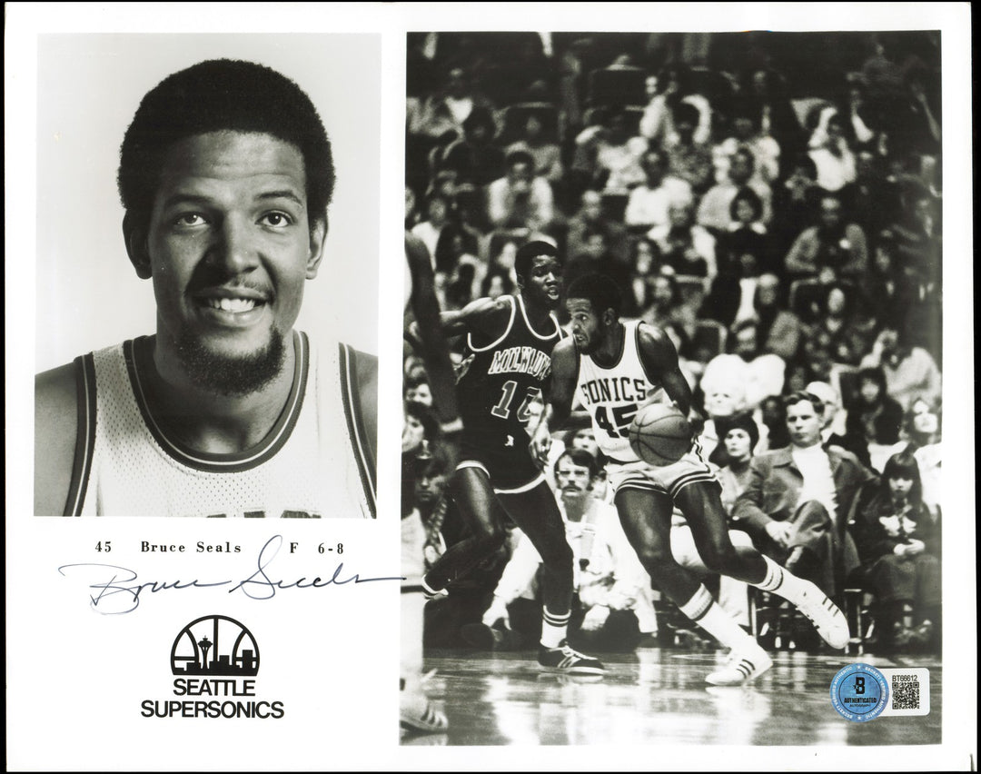 Bruce Seals Signed Team Issued 8x10 Photo Seattle Supersonics Beckett #BT66612