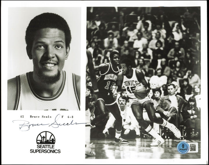Bruce Seals Signed Team Issued 8x10 Photo Seattle Supersonics Beckett #BT66612