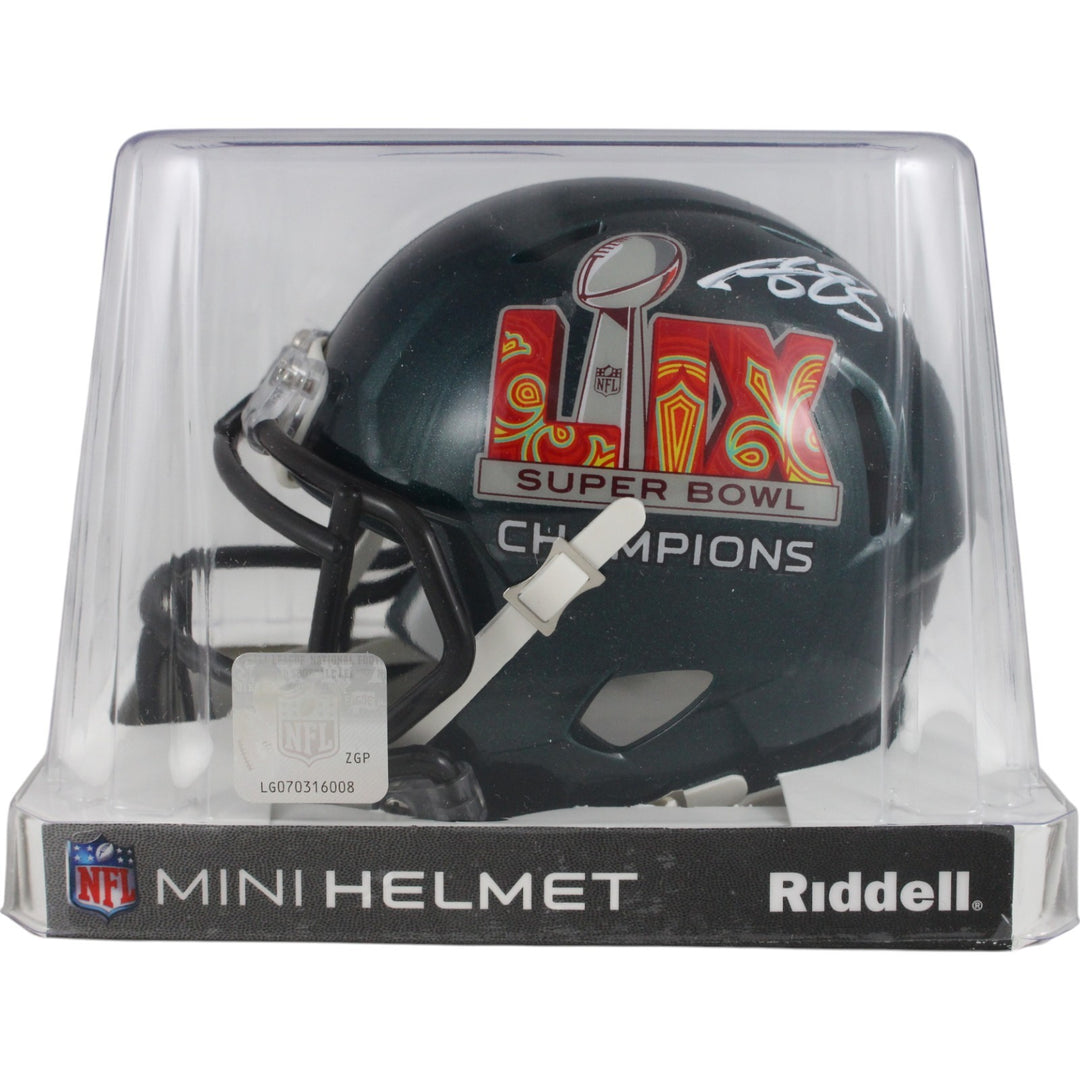 AJ Brown Autographed/Signed Philadelphia Eagles SB LIX Mini Helmet Beckett 50201