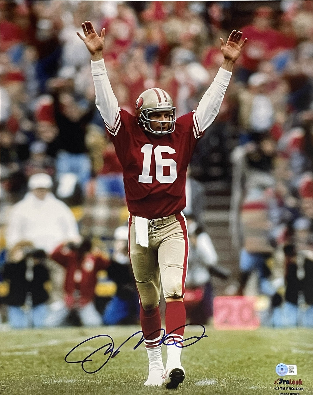 Joe Montana Autographed San Francisco 49ers 16x20 Photo Beckett 46439