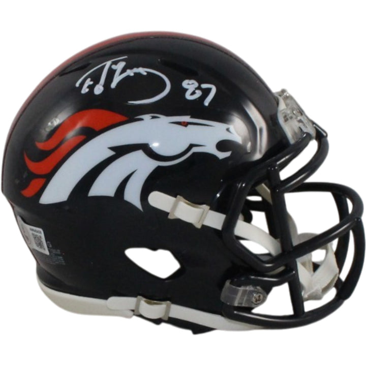 Ed McCaffrey Autographed Denver Broncos TB 97-23 Mini Helmet Beckett 56388
