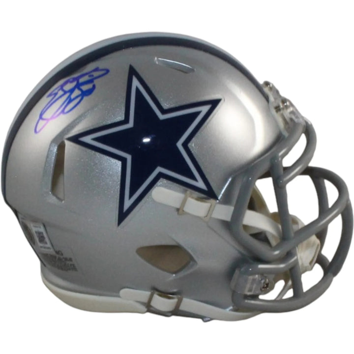 Emmitt Smith Autographed/Signed Dallas Cowboys Mini Helmet Beckett Witness 58226