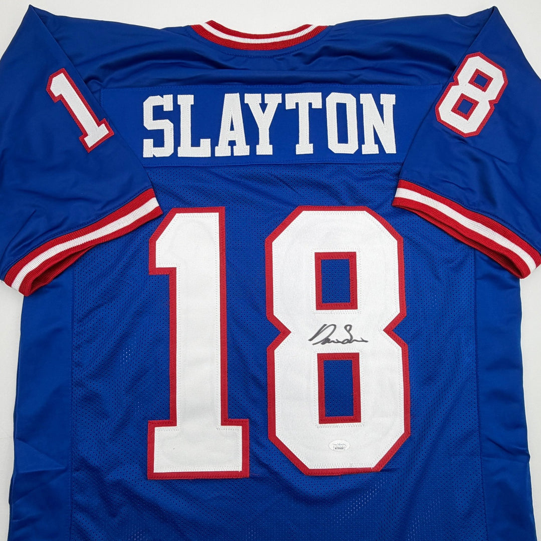 Autographed/Signed Darius Slayton New York Retro Blue Jersey JSA COA