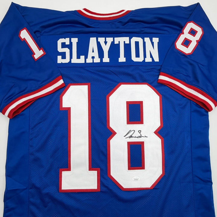 Autographed/Signed Darius Slayton New York Retro Blue Jersey JSA COA