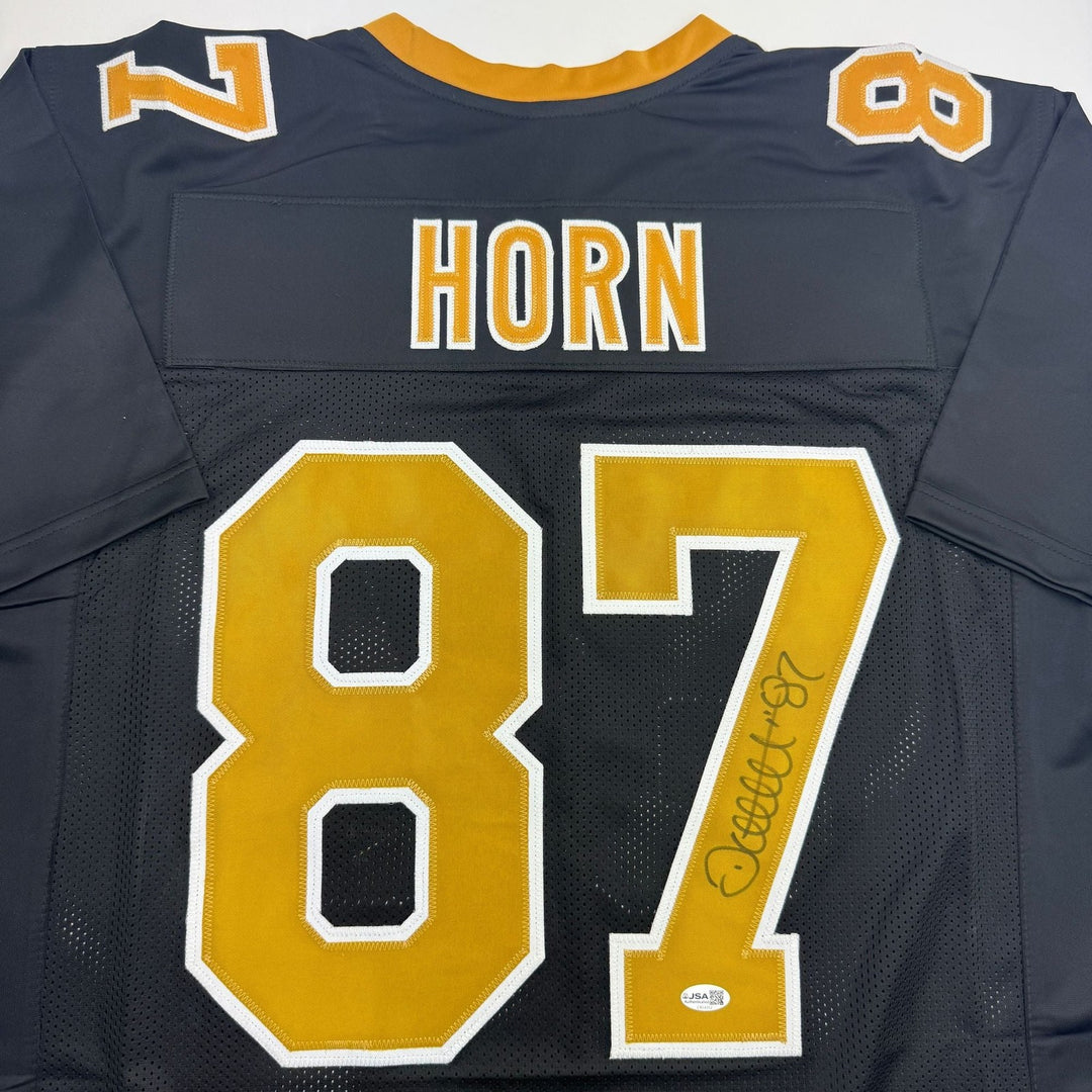 Autographed/Signed Joe Horn New Orleans Black Football Jersey JSA COA