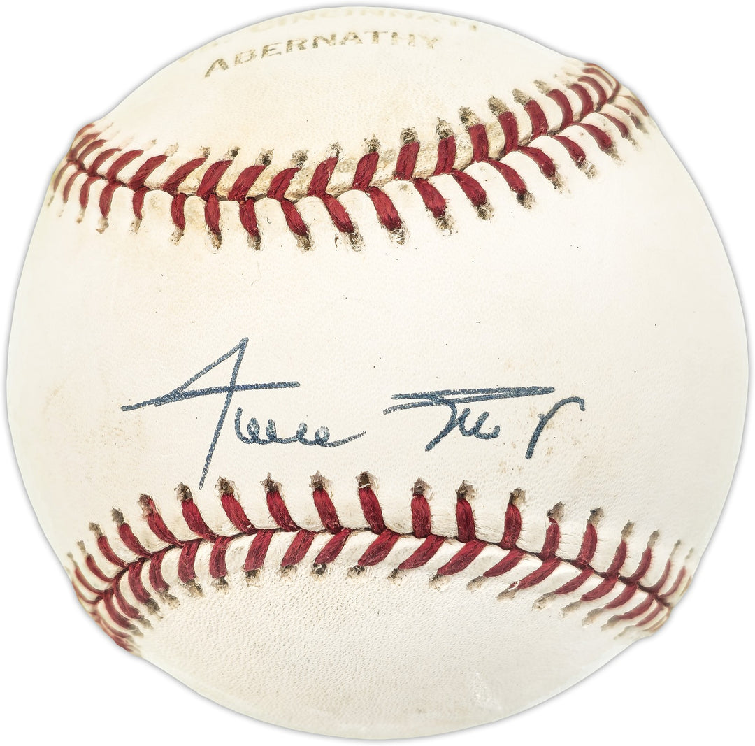 Willie Mays Signed Official NL Stat Logo Baseball Giants Beckett #AE31067