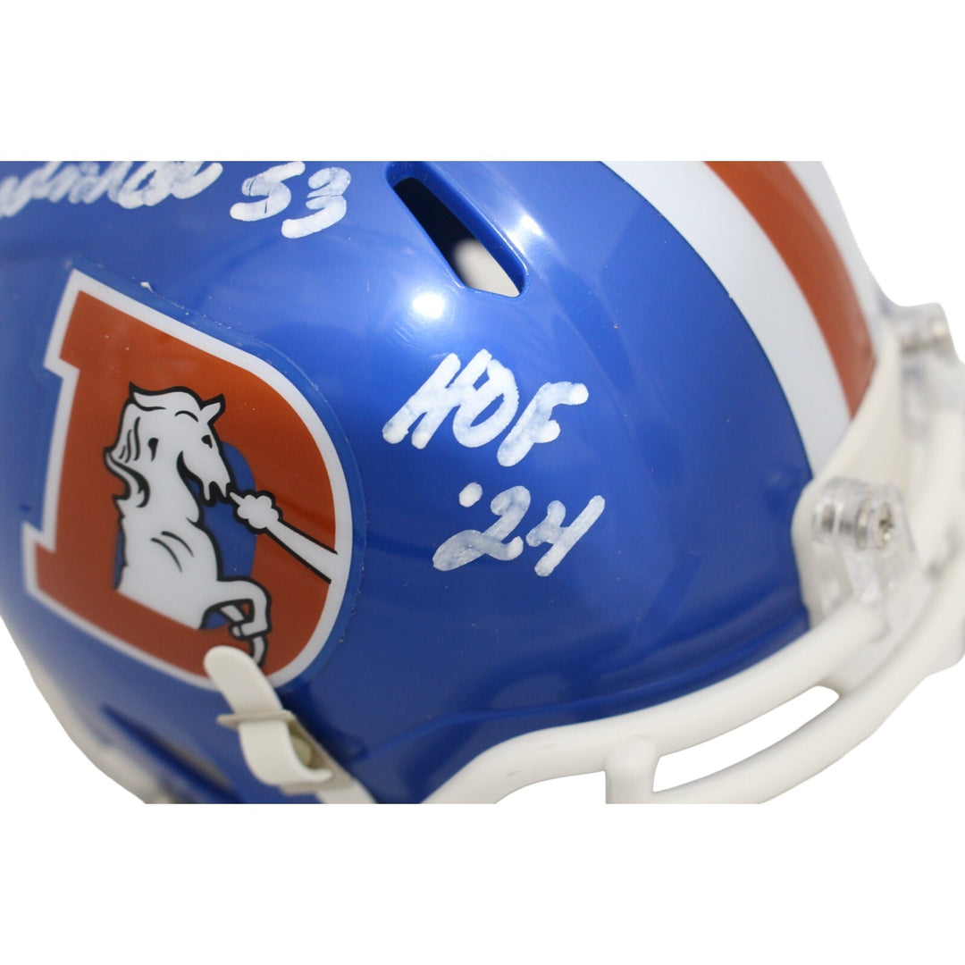 Randy Gradishar Autographed Denver Broncos Mini Helmet TB HOF Beckett 44615