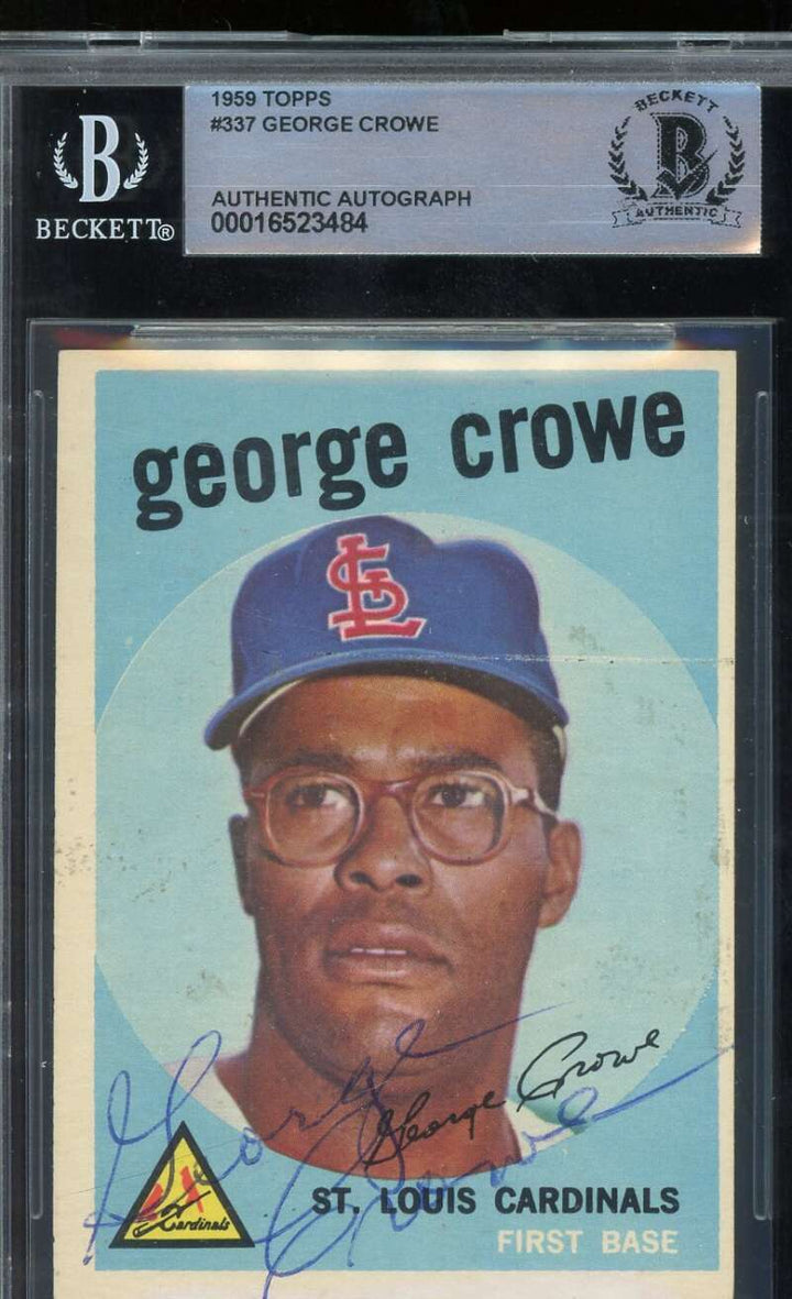 George Crowe Beckett BAS Signed 1959 Topps Autograph
