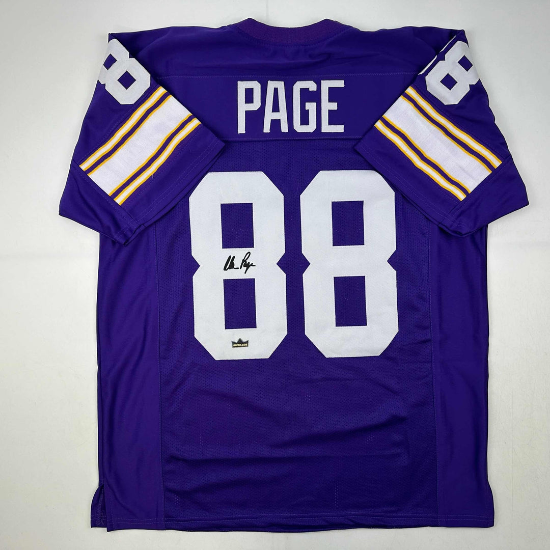 Facsimile Autographed Alan Page Minnesota Purple Reprint Jersey Size Men's XL