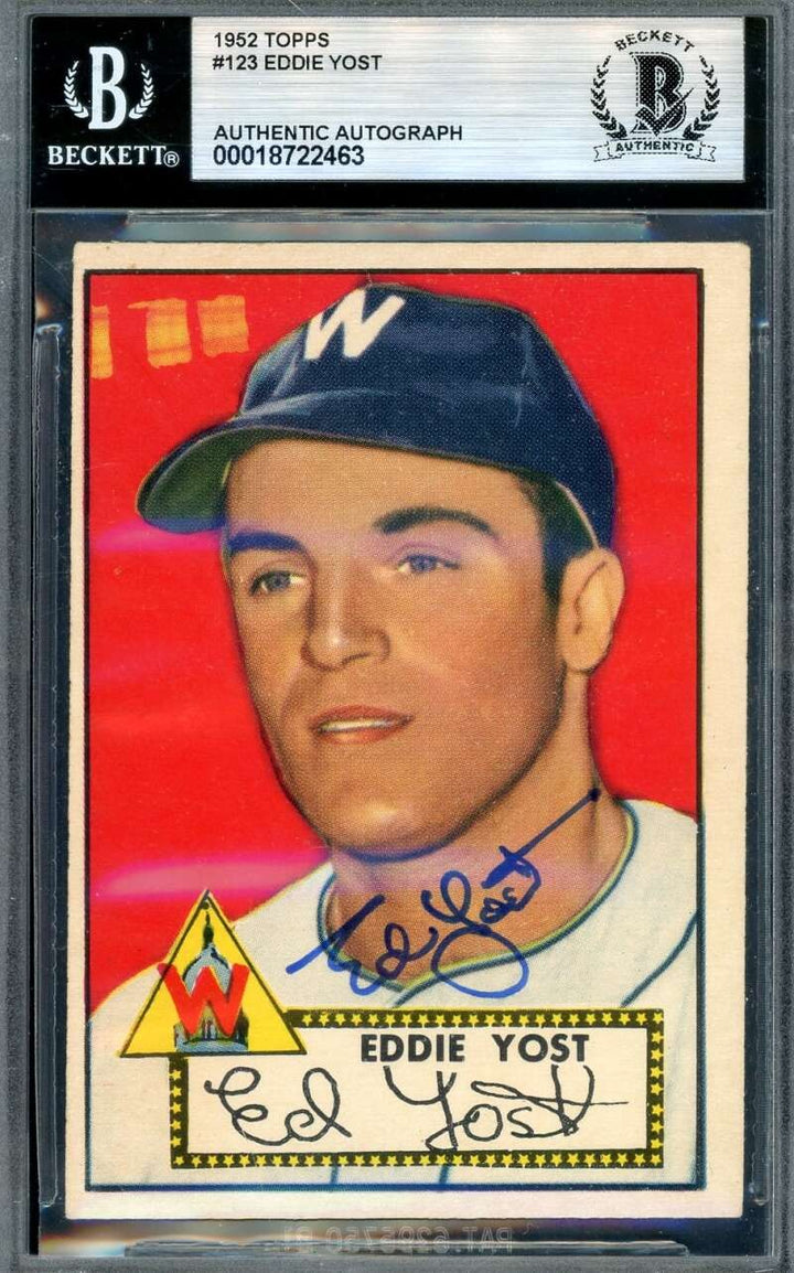 Eddie Yost Beckett BAS Signed 1952 Topps Autograph