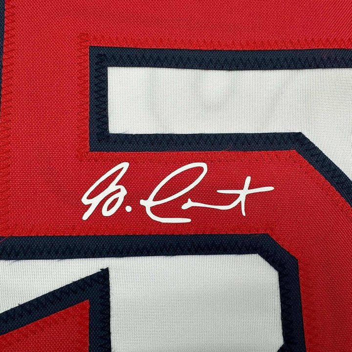 Framed Facsimile Autographed Garrett Crochet 35x39 Boston White Reprint Jersey